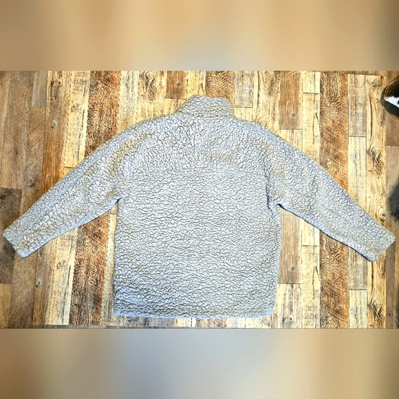 Live Oak Brand Gray Orange Sherpa Half Zip Pullover Sweater Jacket Fleece Size M - Picture 2 of 11